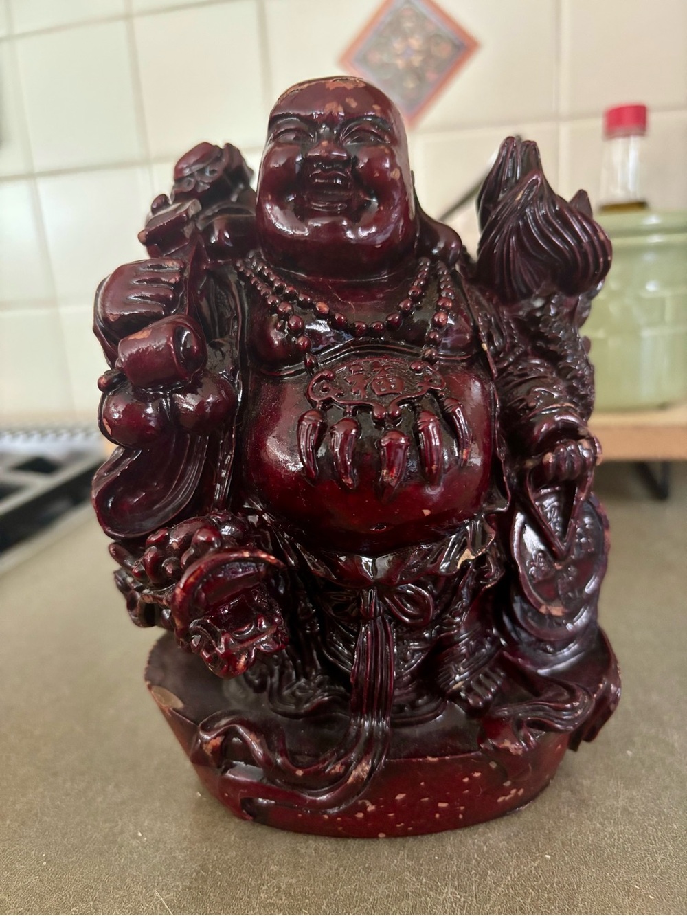 HEAVY Smiling Laughing Buddha Figurine
